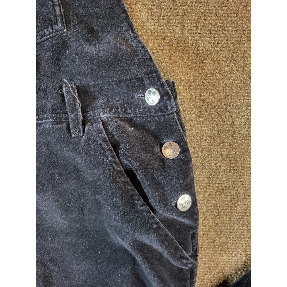 Vintage Mickey Unlimited Size Large Black Velvet Overalls Read Flaw - Picture 3 of 7